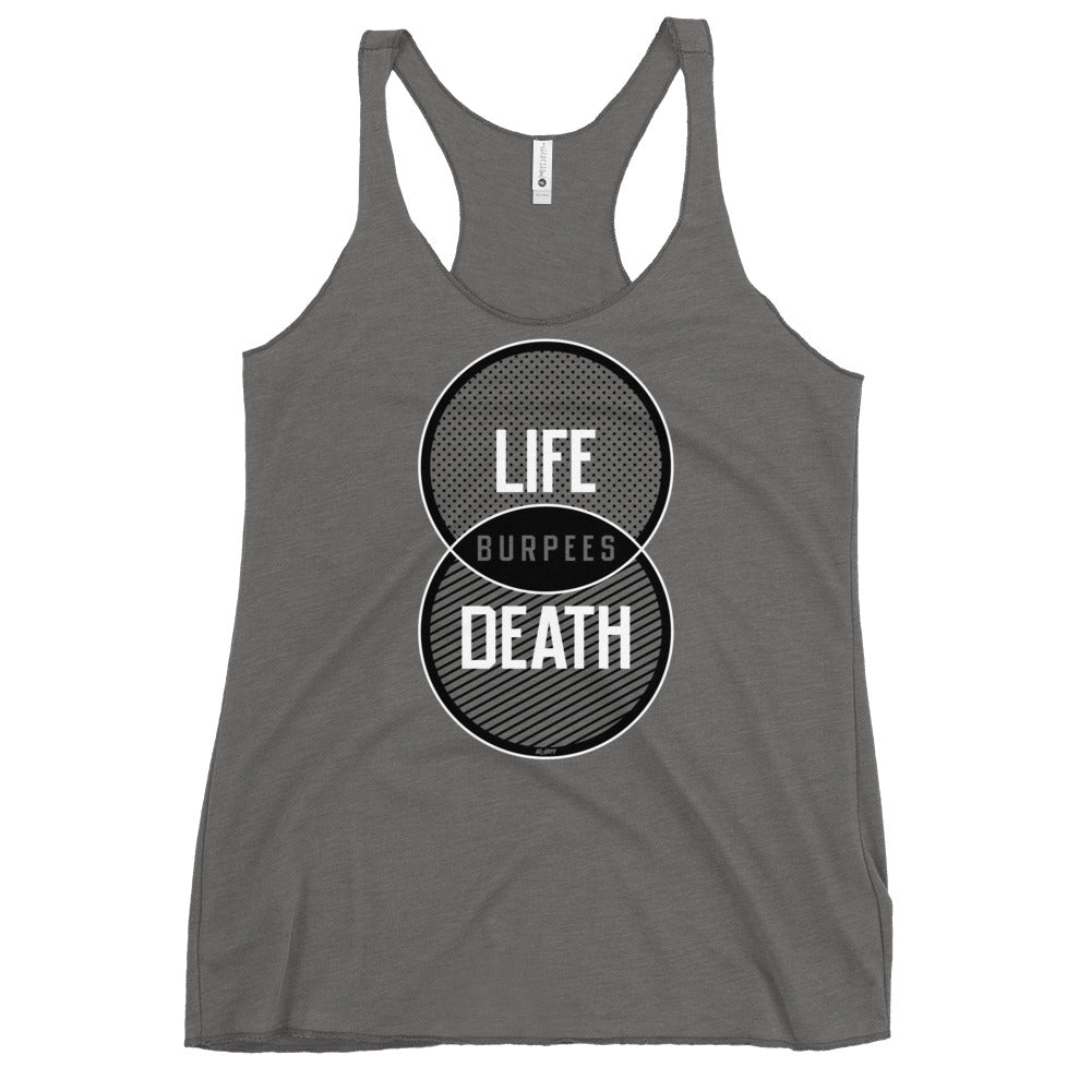 Burpees Venn Diagram Women's Racerback Tank