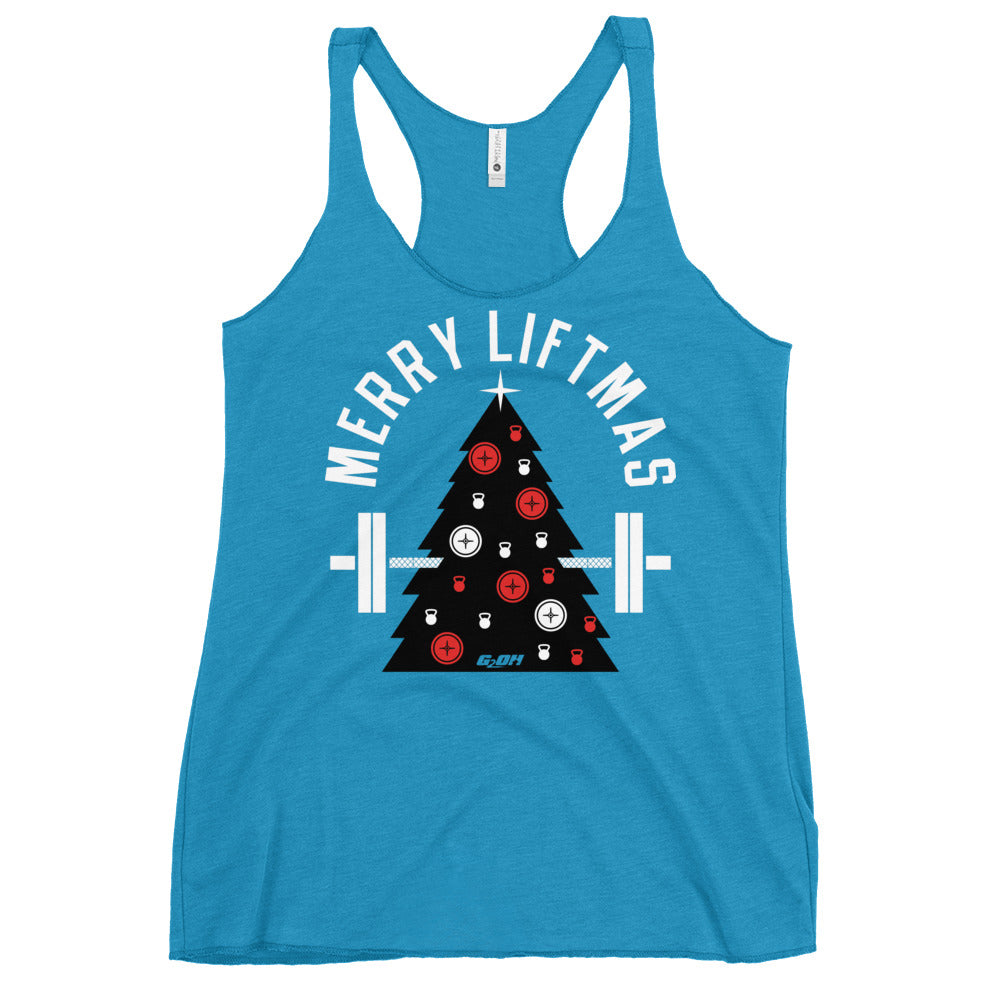 Merry Liftmas Women's Racerback Tank