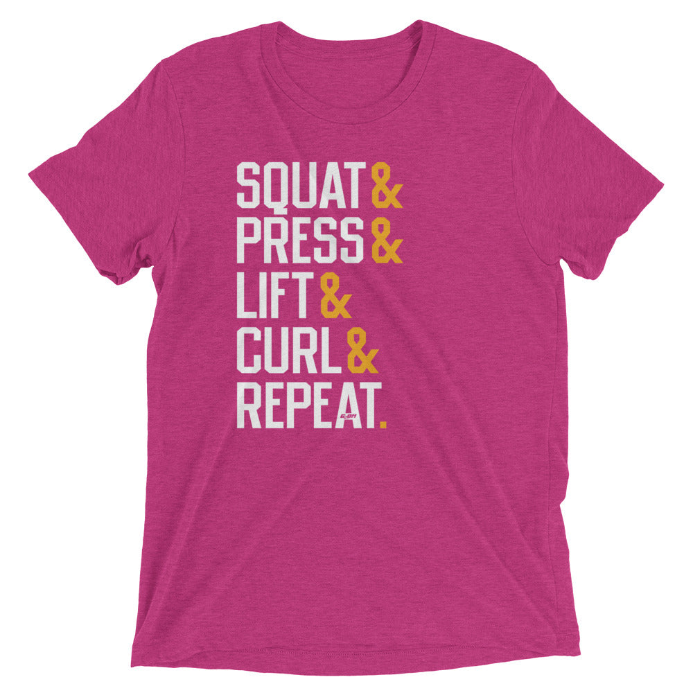 Squat Press Lift Curl Repeat Men's T-Shirt