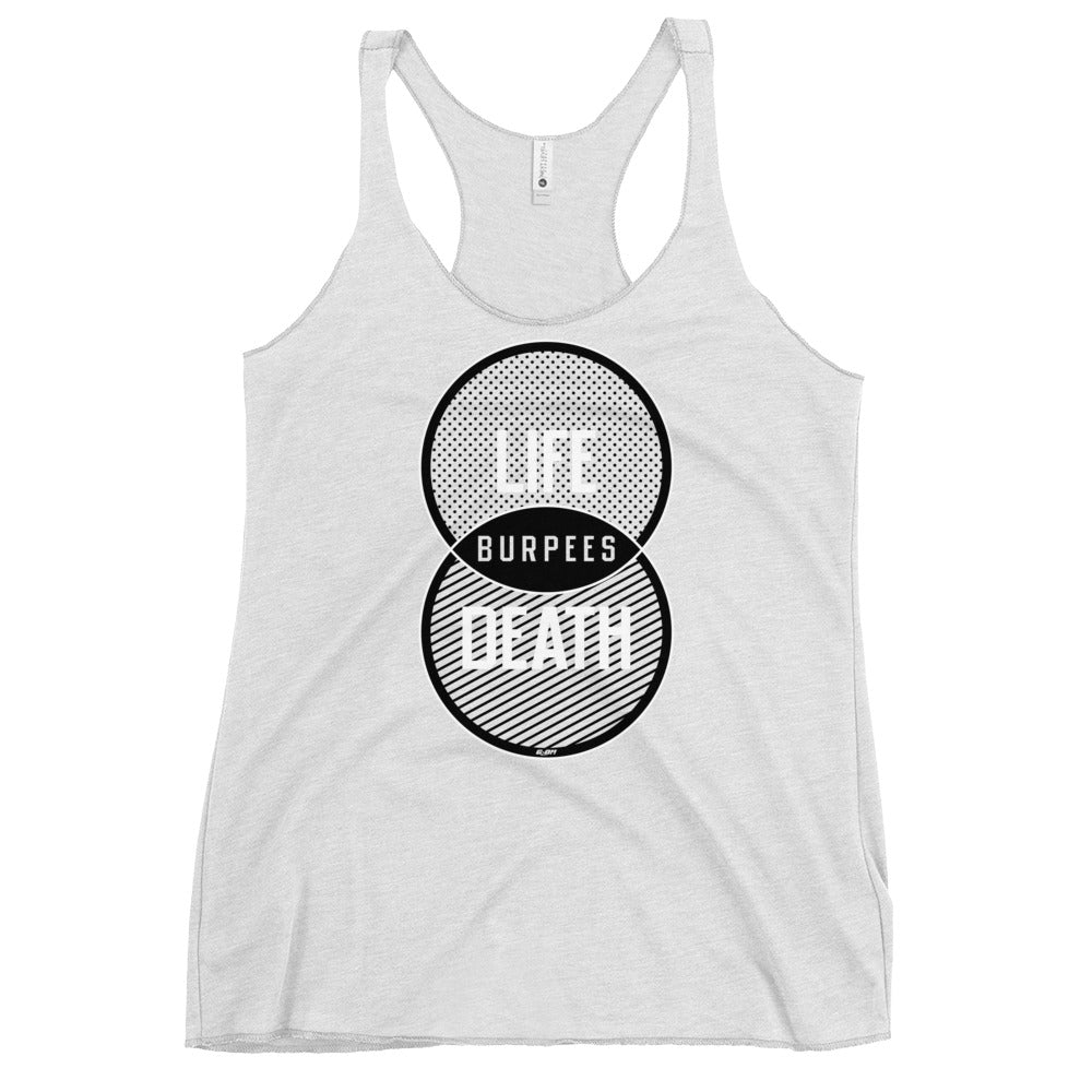 Burpees Venn Diagram Women's Racerback Tank