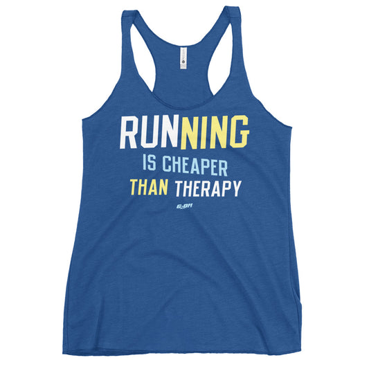 Running Is Cheaper Than Therapy Women's Racerback Tank