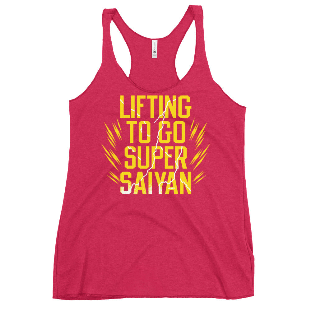 Lifting To Go Super Saiyan Women's Racerback Tank